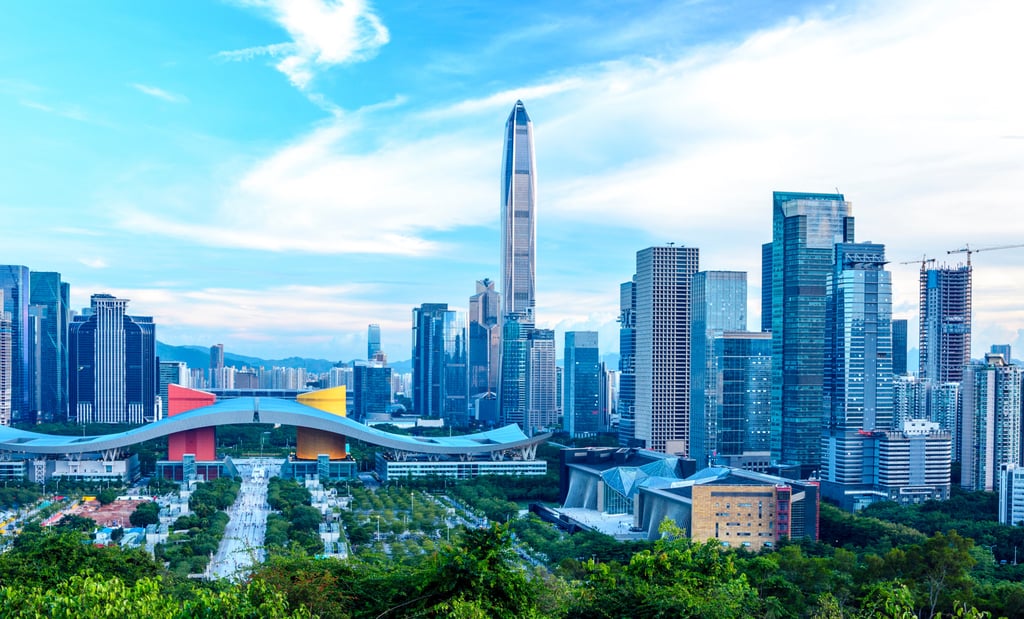 The nine cities in the Greater Bay Area, which include Shenzhen (above), with a population of 17.56 million just across the border, represent a huge business opportunity for Hong Kong companies, including insurers. Photo: Shutterstock The nine cities in the Greater Bay Area, which include Shenzhen (above), with a population of 17.56 million just across the border, represent a huge business opportunity for Hong Kong companies, including insurers. Photo: Shutterstock