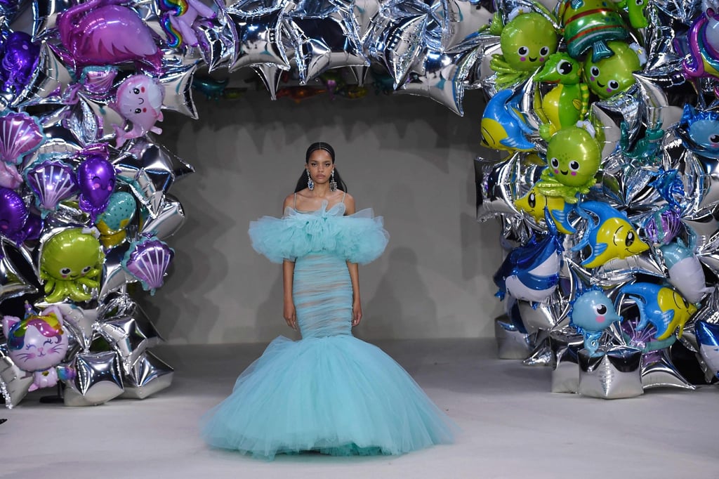 Giambattista Valli’s women’s haute couture autumn/winter 2022-2023 show, as part of the Fashion Week in Paris, on July 4, featured bursts of yellow, pink and turquoise. Photo: AFP