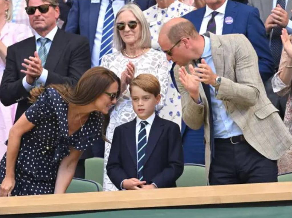 Kate Middleton, Prince George and Prince William enjoying the action at Wimbledon 2022.Photo: Getty Images