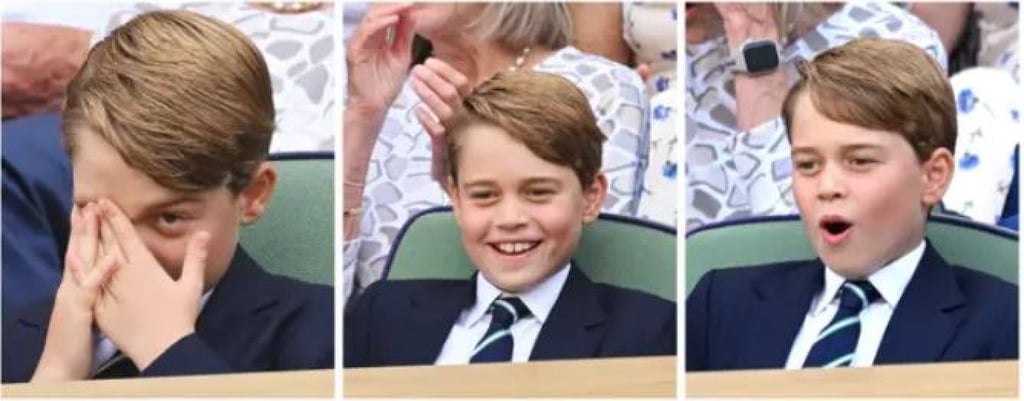 Prince George animatedly watched the men’s final at Wimbledon 2022. Photo: Getty Images
