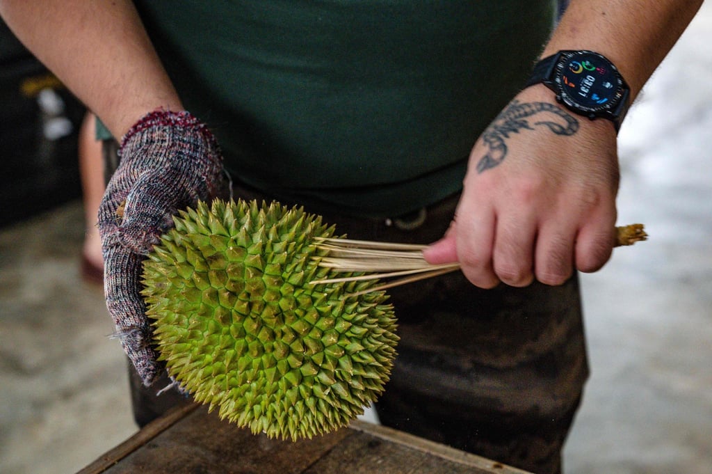A worker cleans a durian fruit in Kuala Lumpur, Malaysia. File photo: AFP