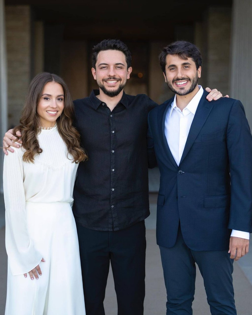 Princess Iman, Crown Prince Hussein and Jameel Alexander Thermiotis. Photo: @alhusseinjo/Instagram