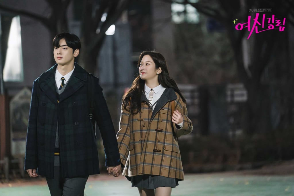 Cha Eun-woo with co-star Moon Ga-young in a still from True Beauty. Photo: TVN