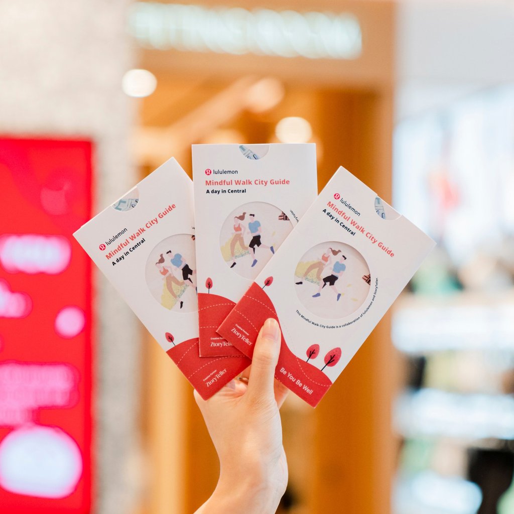 Participants in Lululemon’s “Be You Be Well” initiative are invited to take a mindful walk and connect with their inner self. Photo: Lululemon Participants in Lululemon’s “Be You Be Well” initiative are invited to take a mindful walk and connect with their inner self. Photo: Lululemon