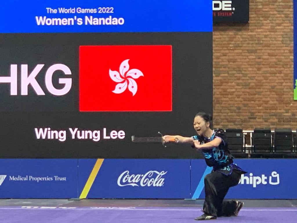 Lee Wing-yung performed her Nandao routine at the World Games. Photo: Hong Kong Wushu Union Lee Wing-yung performed her Nandao routine at the World Games. Photo: Hong Kong Wushu Union