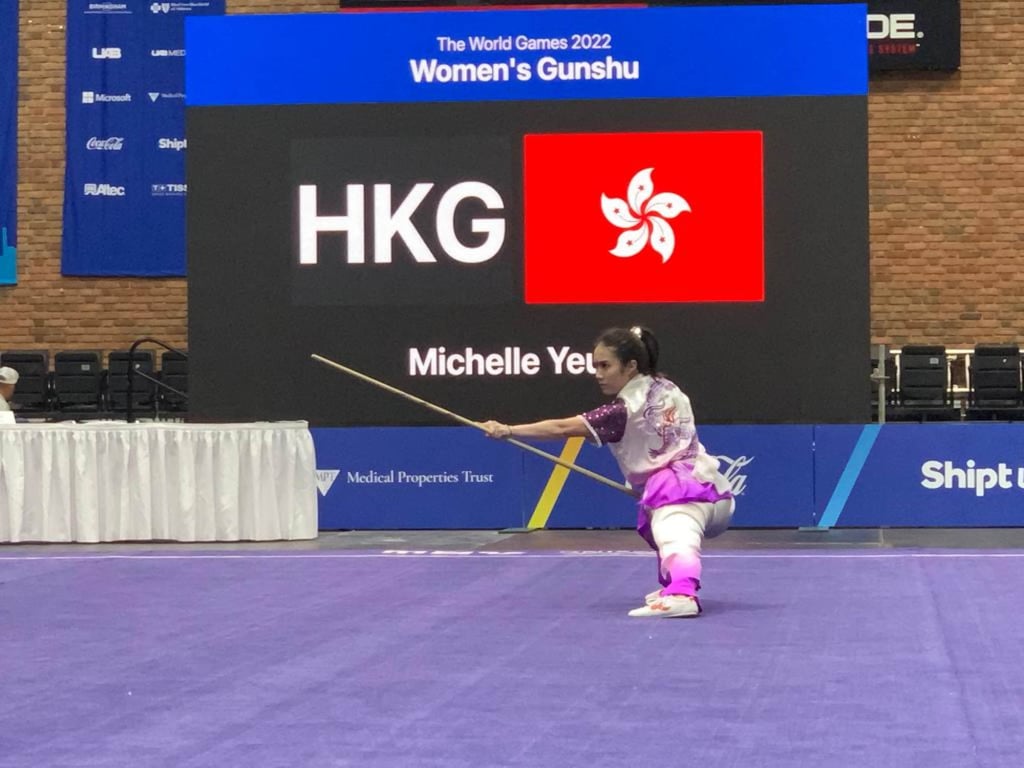 Michelle Yeung performed at her first adult event at the World Games. Photo: Hong Kong Wushu Union Michelle Yeung performed at her first adult event at the World Games. Photo: Hong Kong Wushu Union