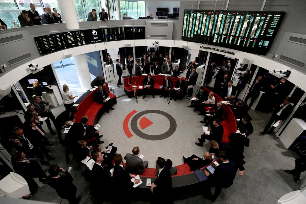 Traders on the floor of the London Metal Exchange (LME) on September 27, 2018. Photo: Reuters