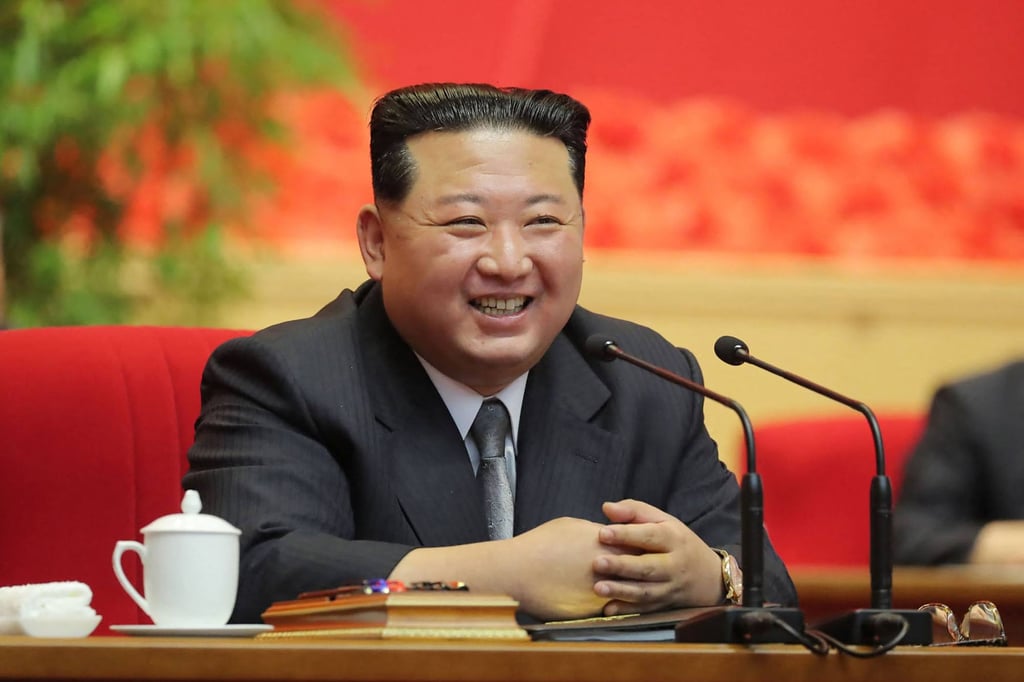 North Korean leader Kim Jong-un speaks at a Workers’ Party of Korea meeting in Pyongyang earlier this month. Photo: KCNA via KNS / AFP