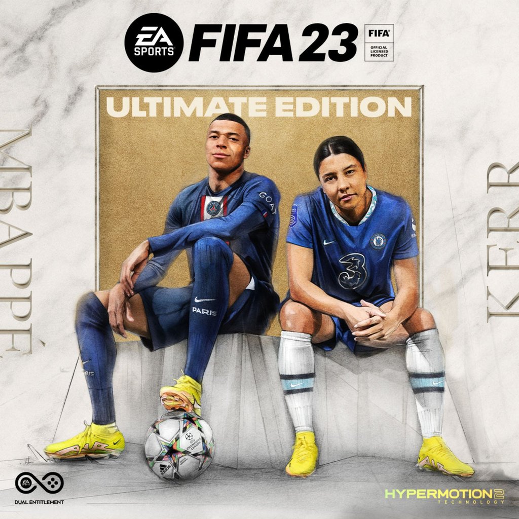 Fifa 23 cover stars Kylian Mbappé and Sam Kerr. Photo: Fifa