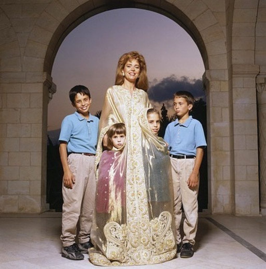 Queen Noor of Jordan has four kids, Hamzah bin Hussein, Prince Hashim bin Hussein, Raiyah bint Hussein and Iman bint Hussein. Photo: @all.queenz/Instagram Queen Noor of Jordan has four kids, Hamzah bin Hussein, Prince Hashim bin Hussein, Raiyah bint Hussein and Iman bint Hussein. Photo: @all.queenz/Instagram