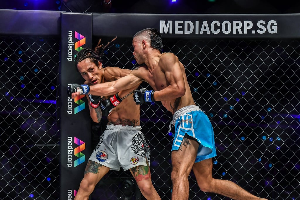 Danial Williams throws a right hand at Namiki Kawahara at ONE 156. Photo: ONE Championship Danial Williams throws a right hand at Namiki Kawahara at ONE 156. Photo: ONE Championship