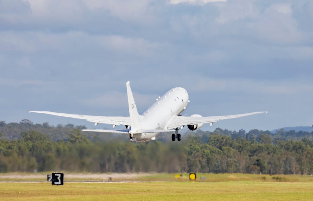 An RAAF P-8 Poseidon takes off from an airbase in Amberly, Australia, on January 17. Photo: Australian Defense Force via AP
