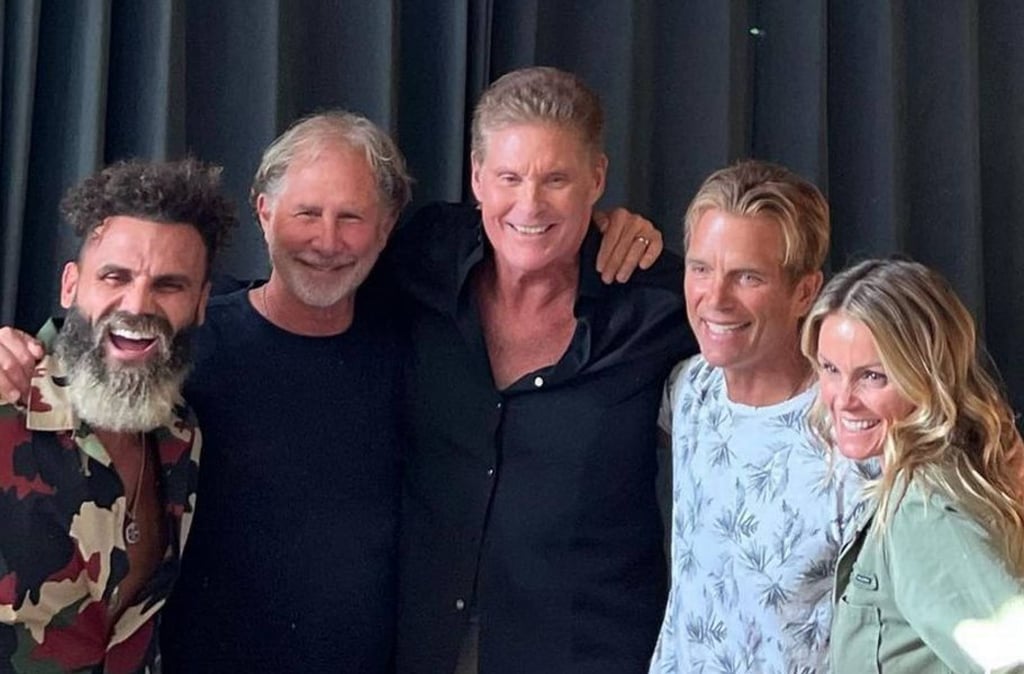 Old Baywatch castmates Parker Stevenson, Kelly Packard, David Chokachi and Jeremy Jackson reunited for David Hasselhoff’s 70th birthday this week. Photo: @kellypackardofficial/Instagram Old Baywatch castmates Parker Stevenson, Kelly Packard, David Chokachi and Jeremy Jackson reunited for David Hasselhoff’s 70th birthday this week. Photo: @kellypackardofficial/Instagram