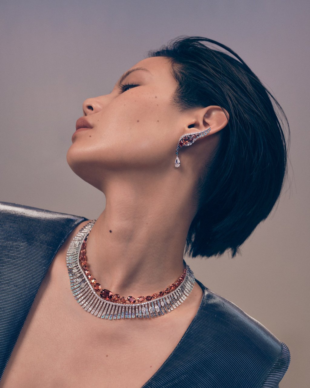 Chaumet’s Ondes et Merveilles de Chaumet High Jewellery collection translates all the shades of the sea – such as in its Escales necklace in white and rose gold set with red spinels of 10.08 and 6.08 carats.