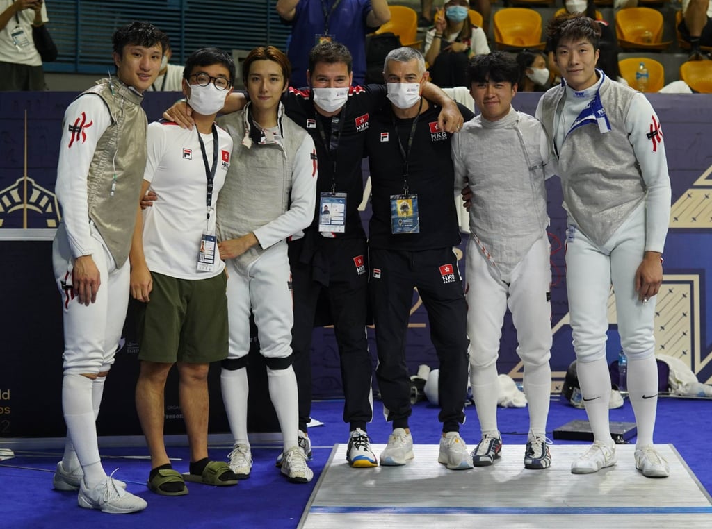 The Hong Kong men’s foil team at the World Championships in Cairo. Photo: FIE