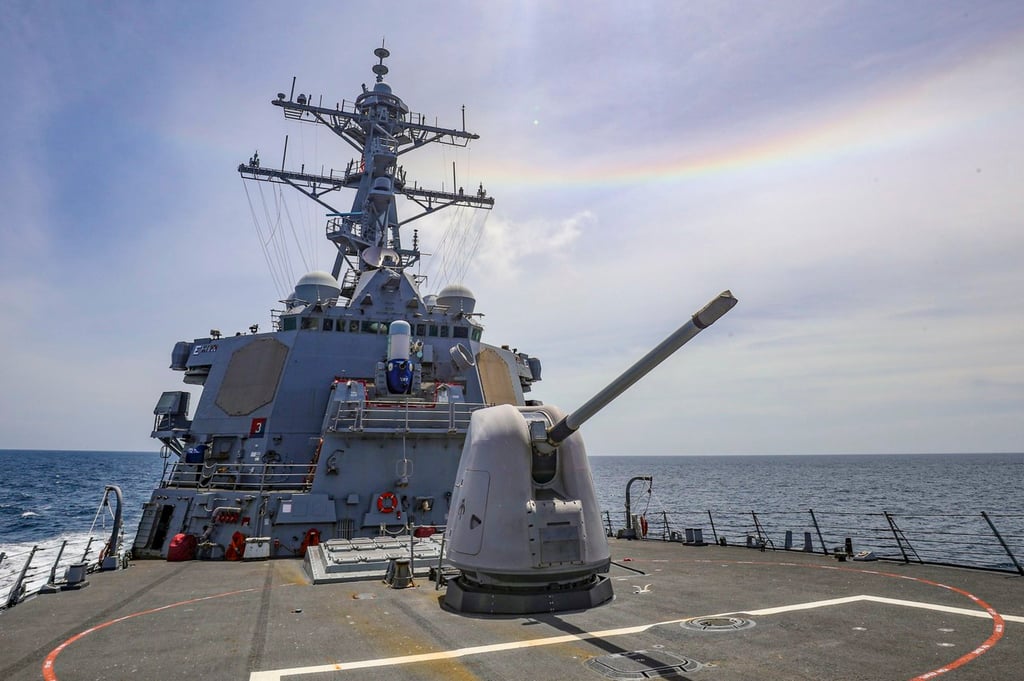 The Arleigh Burke-class guided missile destroyer USS Benfold in the South China Sea on July 19. Photo: US Navy The Arleigh Burke-class guided missile destroyer USS Benfold in the South China Sea on July 19. Photo: US Navy