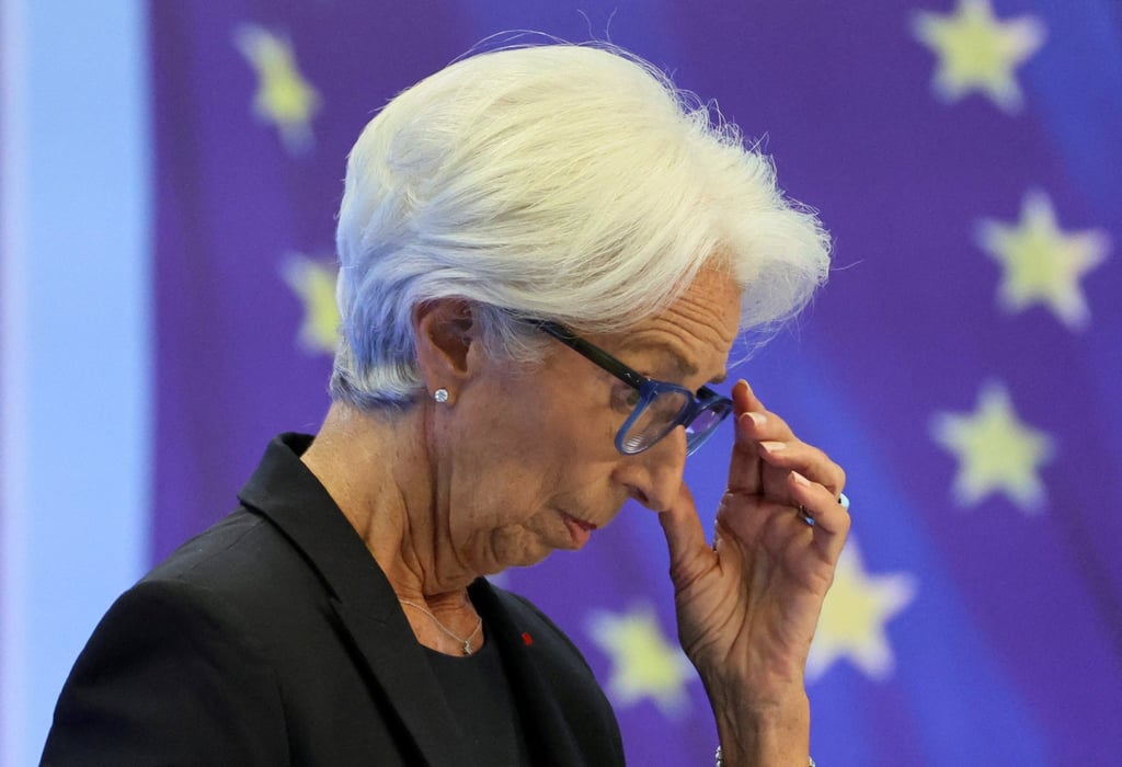 ECB President Christine Lagarde attends a news conference following the ECB’s monetary policy meeting, in Frankfurt. Photo: Reuters