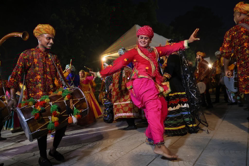 Performers dance on Thursday to celebrate the election of Droupadi Murmu as India’s first president from the tribal community. Photo: Reuters Performers dance on Thursday to celebrate the election of Droupadi Murmu as India’s first president from the tribal community. Photo: Reuters