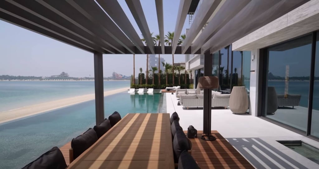 The four-storey mansion has a 30-metre-long pool that looks out onto the ocean. Photo: Supercar Blondie/YouTube