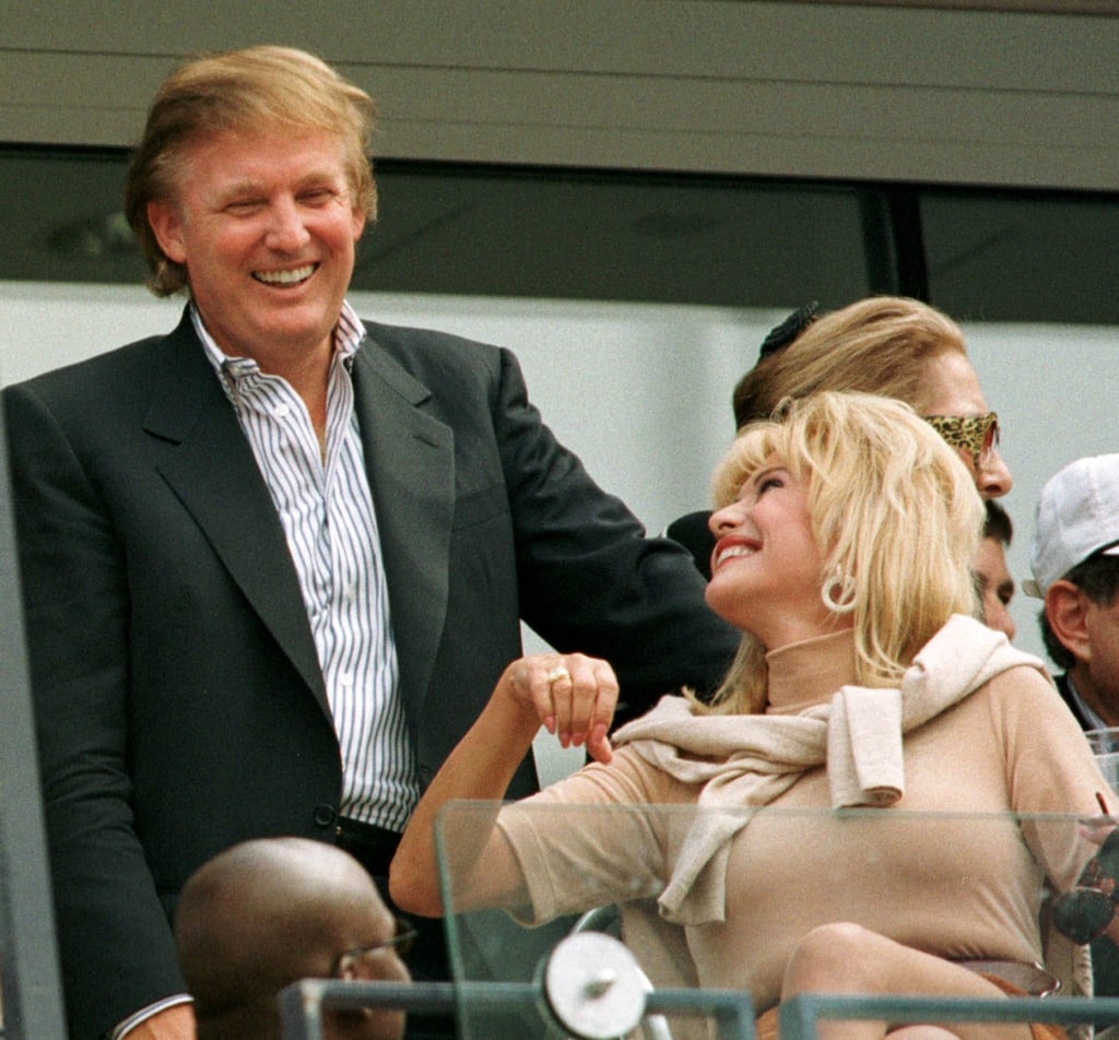 Donald Trump talks with his ex-wife Ivana Trump. Photo: Reuters