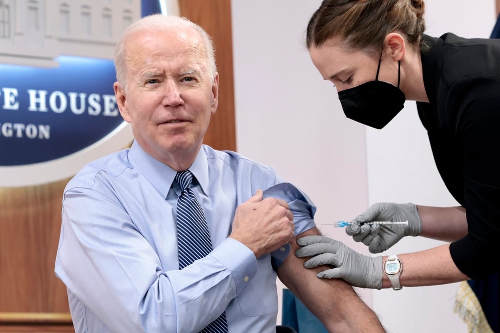 Foreign leaders such as Joe Biden have been vaccinated on camera to encourage people to get the jab. Photo: Getty Images/TNS