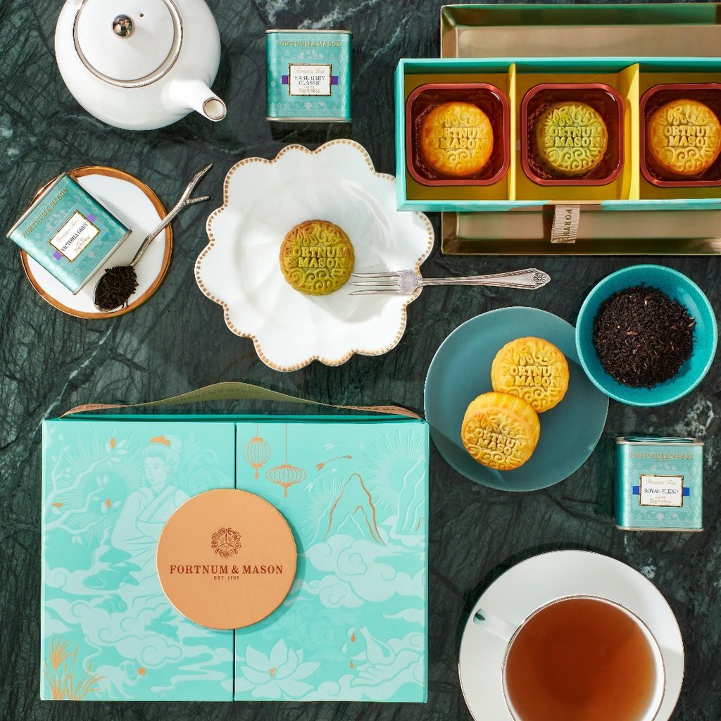 Fortnum & Mason’s tea-infused mooncake flavours include Matcha, Earl Grey and Royal Blend. Photo: Facebook
