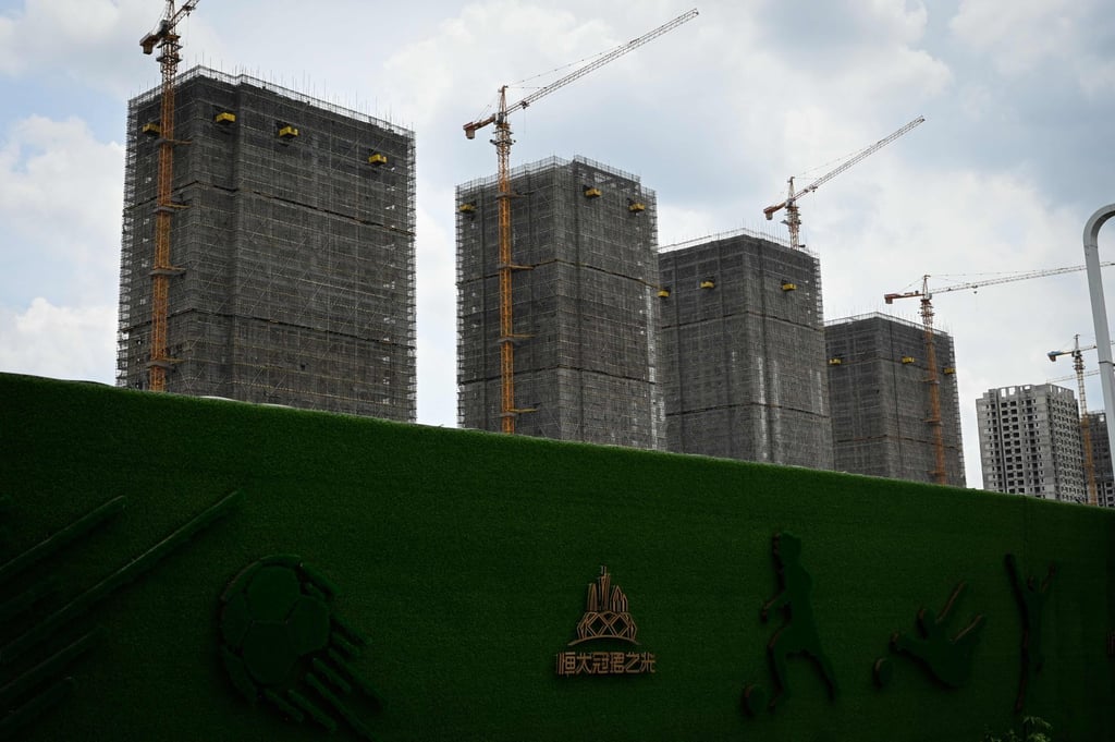 Evergrande residential buildings under construction in Guangzhou, in China’s southern Guangdong province, on July 18, 2022. Photo: AFP Evergrande residential buildings under construction in Guangzhou, in China’s southern Guangdong province, on July 18, 2022. Photo: AFP