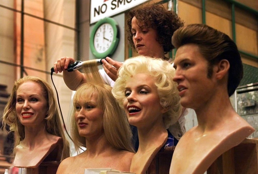Gill Griffith works on a bust of actress Meryl Streep at Madame Tussauds Hong Kong. The other busts are (from left) actresses Joanna Lumley and Marilyn Monroe and rock star Elvis Presley. Photo: AFP Gill Griffith works on a bust of actress Meryl Streep at Madame Tussauds Hong Kong. The other busts are (from left) actresses Joanna Lumley and Marilyn Monroe and rock star Elvis Presley. Photo: AFP