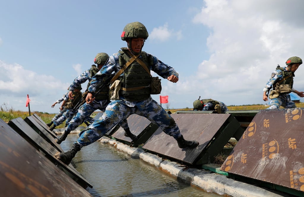 Chinese marines take part in the International Army Games in the Kaliningrad region in 2019. Photo: Reuters Chinese marines take part in the International Army Games in the Kaliningrad region in 2019. Photo: Reuters