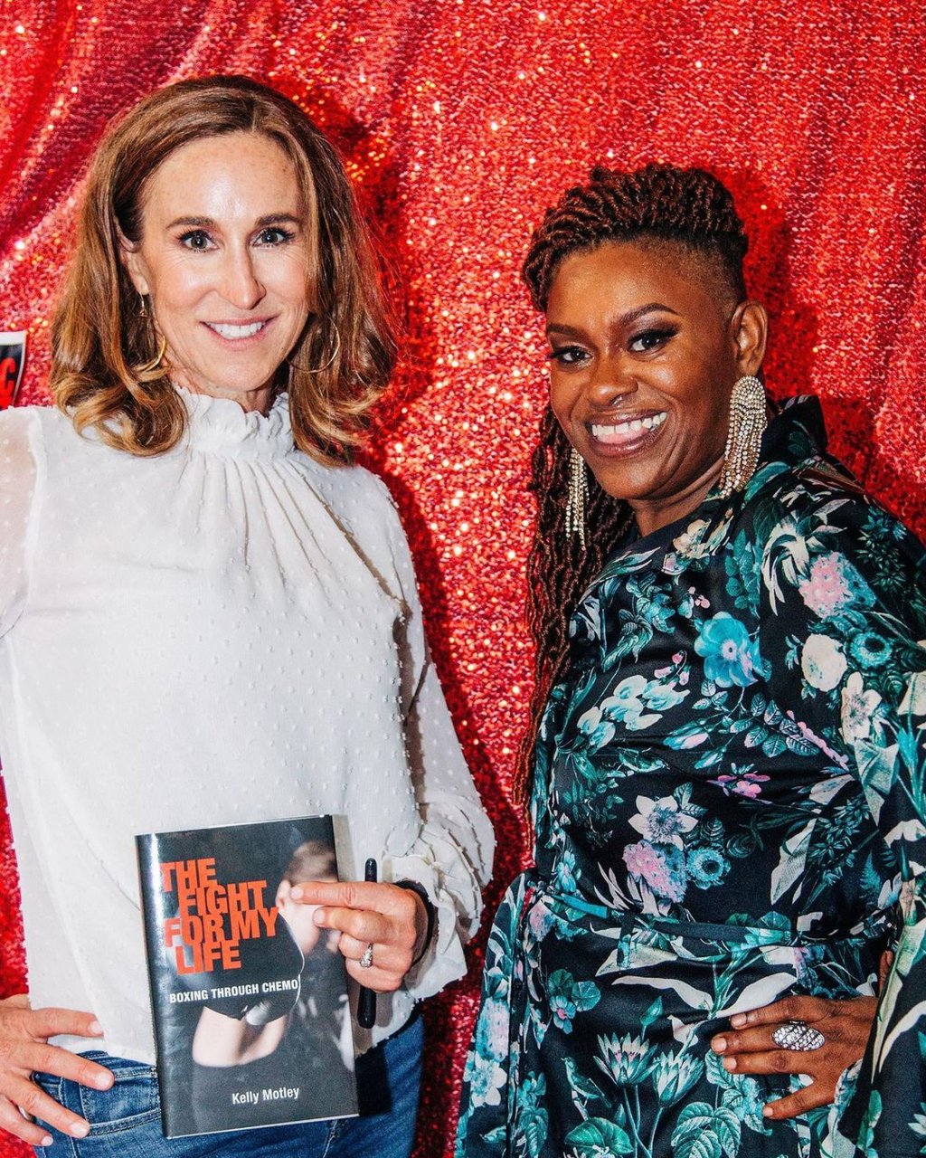 Shonka Dukureh with author and cancer survivor Kelly Motley, who she supported at her book launch. Photo: @kellymotley_/Instagram
