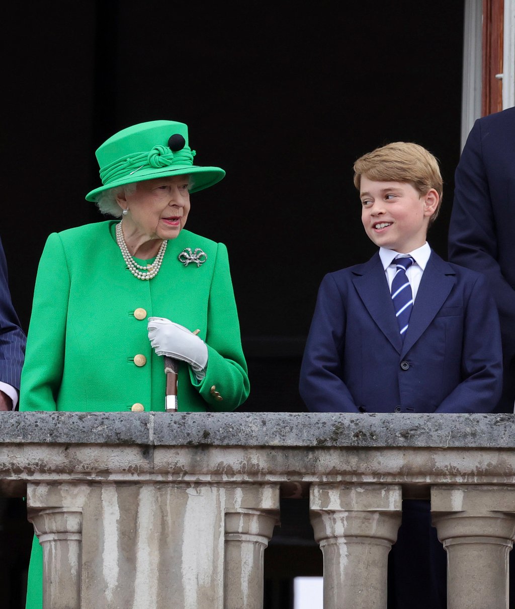 Britain’s Queen Elizabeth and Prince George at the end of the Platinum Jubilee Pageant held outside Buckingham Palace, in London, on June 5, on the last of four days of celebrations to mark the Platinum Jubilee. Photo: AP Britain’s Queen Elizabeth and Prince George at the end of the Platinum Jubilee Pageant held outside Buckingham Palace, in London, on June 5, on the last of four days of celebrations to mark the Platinum Jubilee. Photo: AP