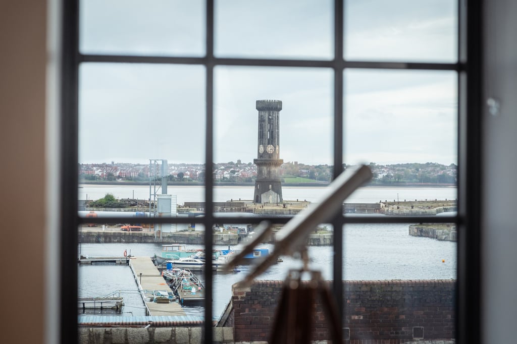 The historic Victoria Tower viewed from the Tobacco Warehouse development in Liverpool’s Albert Docks area. Photo: Tobacco Warehouse