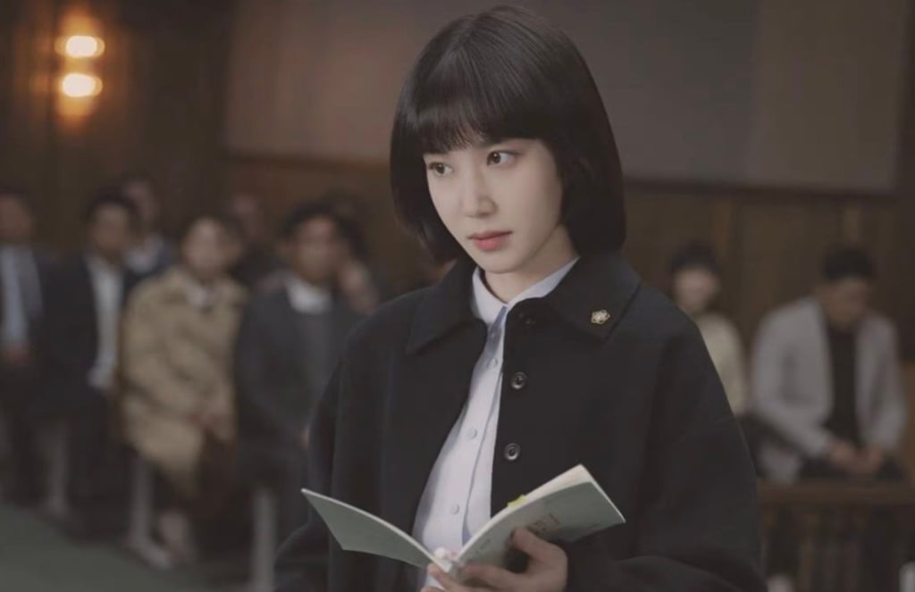 Actress Park Eun-bin as Young-woo in a still from Extraordinary Attorney Woo. Photo: Netflix