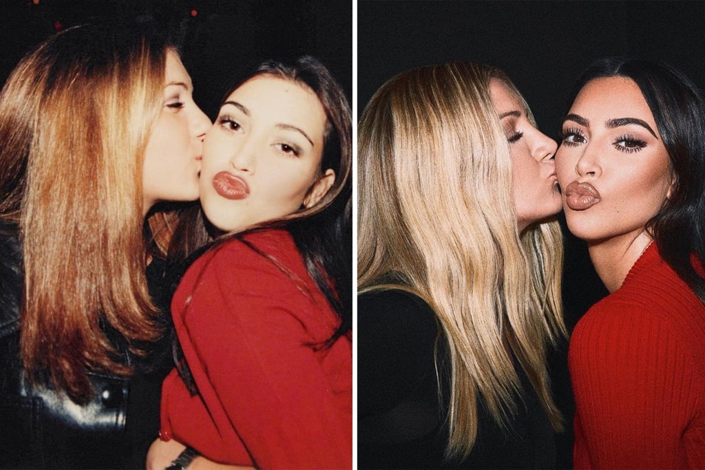 Kim Kardashian posted a photo of herself and Allison Statter, recreating a pose from 20 years before. Photo: @kimkardashian/Instagram Kim Kardashian posted a photo of herself and Allison Statter, recreating a pose from 20 years before. Photo: @kimkardashian/Instagram