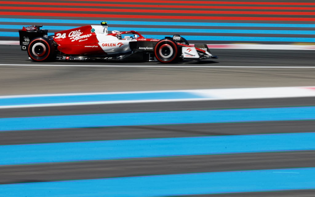 Alfa Romeo’s Zhou Guanyu in action during French Grand Prix qualifying sessions. Photo: Reuters Alfa Romeo’s Zhou Guanyu in action during French Grand Prix qualifying sessions. Photo: Reuters