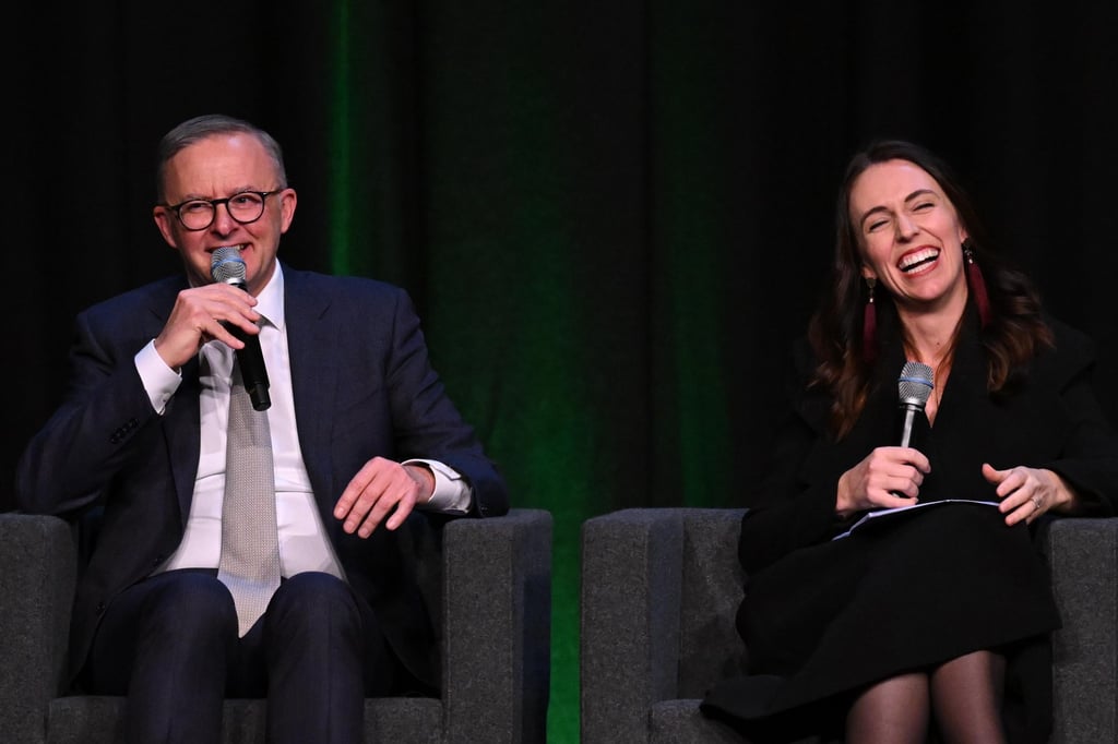 Anthony Albanese and Jacinda Ardern, the respective prime ministers of Australia and New Zealand, pictured on July 7. Photo: EPA-EFE Anthony Albanese and Jacinda Ardern, the respective prime ministers of Australia and New Zealand, pictured on July 7. Photo: EPA-EFE