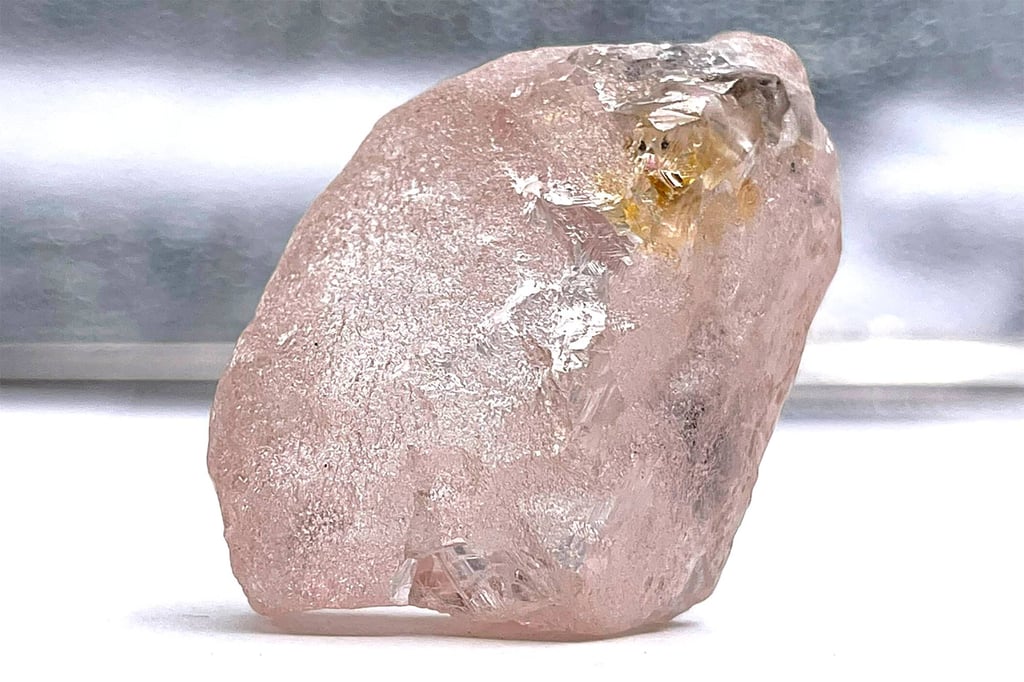 A 170 carat pink diamond dubbed the Lulo Rose was discovered at the Lulo mine in Angola’s diamond-rich northeast region. Photo: Lucapa Diamond Company/AFP A 170 carat pink diamond dubbed the Lulo Rose was discovered at the Lulo mine in Angola’s diamond-rich northeast region. Photo: Lucapa Diamond Company/AFP