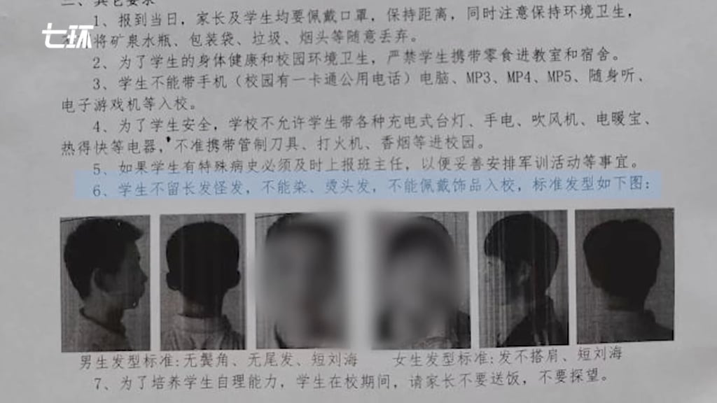 The school distributed a guide on correct hairstyles, with pictures of what is acceptable for students. Photo: Handout