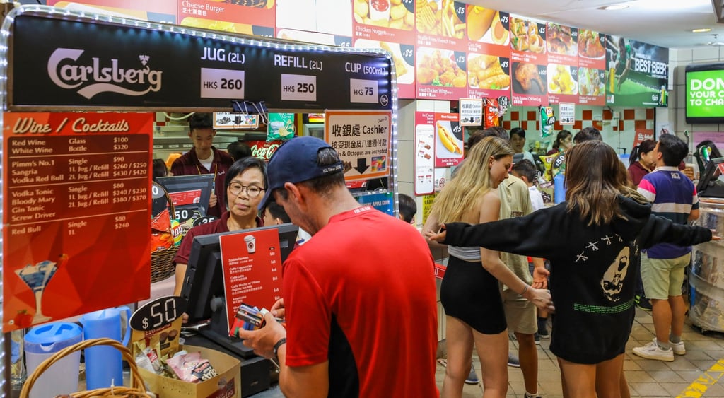 Fans buy food and beverages on the second day of the 2019 Hong Kong Sevens at Hong Kong Stadium. Photo: Sam Tsang Fans buy food and beverages on the second day of the 2019 Hong Kong Sevens at Hong Kong Stadium. Photo: Sam Tsang