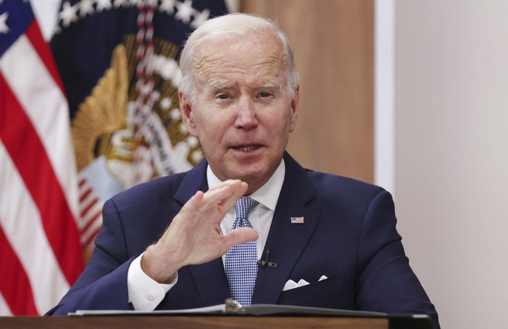 US President Joe Biden delivers comments on rising inflation in the US from Washington on July 28. Photo: Bloomberg