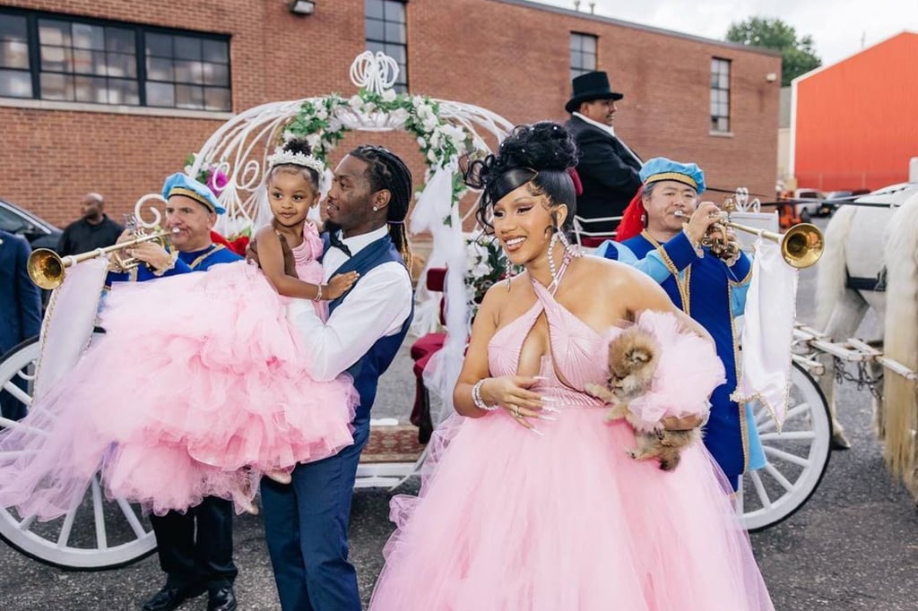 Kulture arriving at her party with Cardi B and Offset. Photo: @iamcardib/Instagram Kulture arriving at her party with Cardi B and Offset. Photo: @iamcardib/Instagram