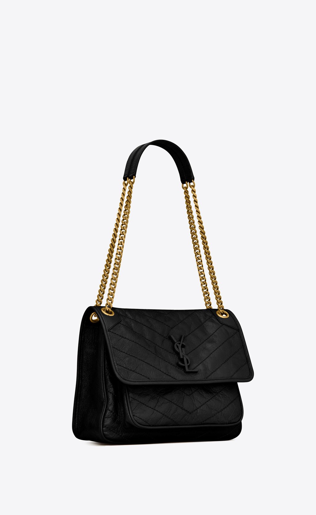 Saint Laurent Niki medium chain bag in crinkled vintage leather. Photo: Saint Laurent