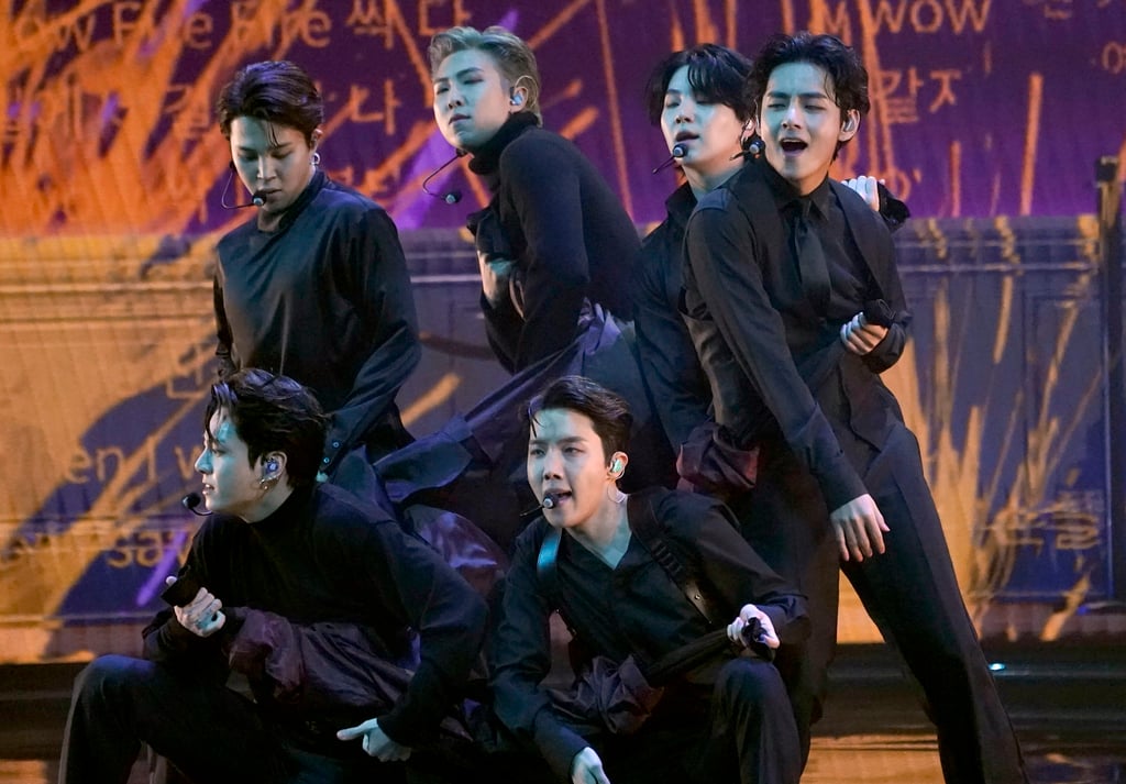 BTS performing at the Grammy Awards in April. The K-pop act are ambassadors for South Korea’s 2030 World Expo bid. Photo: AP