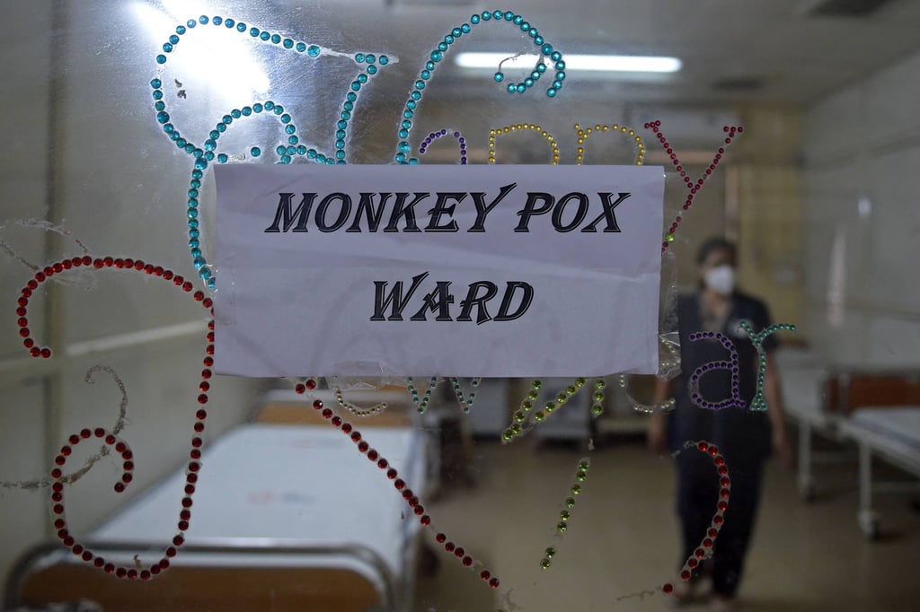 A health worker walks inside an isolation ward set aside for monkeypox patients at a hospital in Ahmedabad last month. Photo: AFP