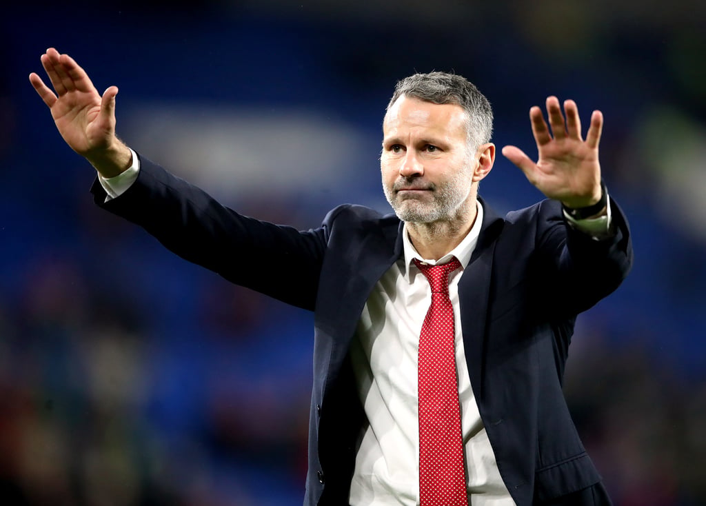 Wales’ manager Ryan Giggs celebrates victory after the UEFA Euro 2020 qualifiers Group E soccer match between Wales and Hungary at the Cardiff City Stadium in November 2019. Photo: PA Wire via dpa