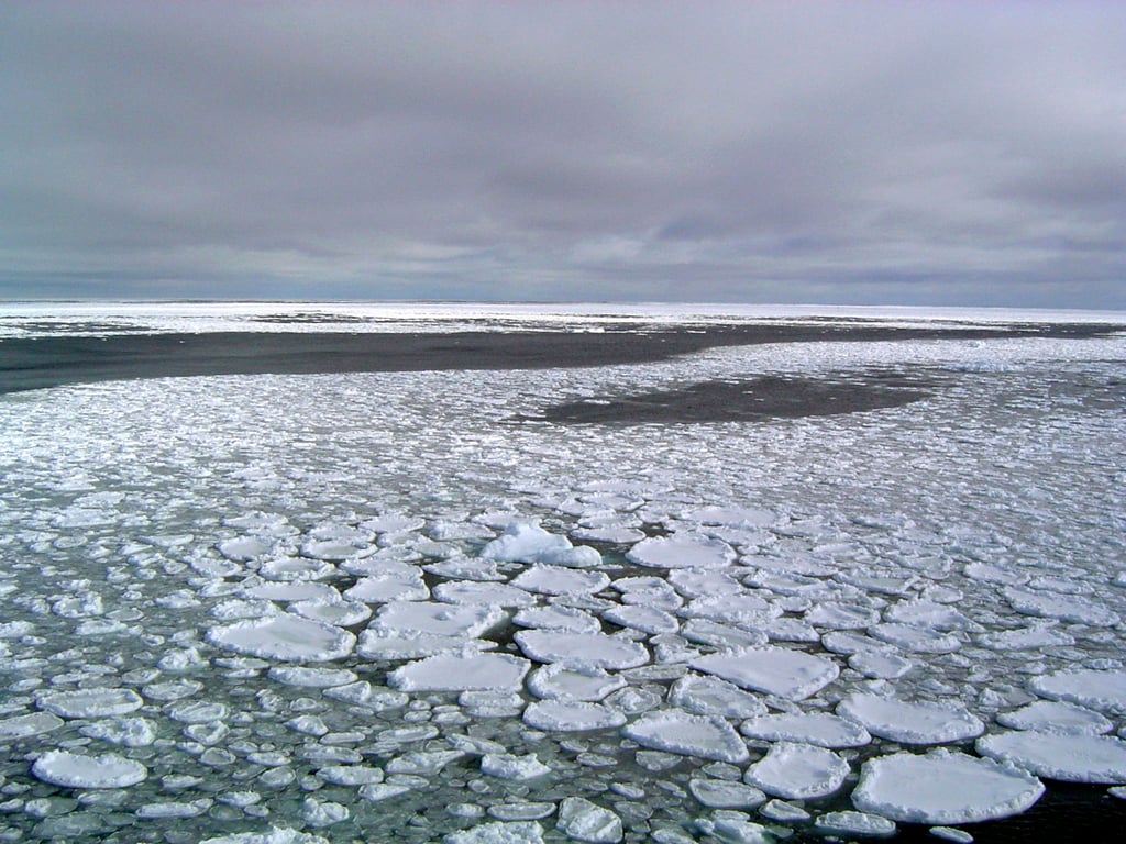 Sea ice on the ocean surrounding Antarctica in 2017. Ice in the ocean off the southern continent steadily increased from 1979 and hit a record high in 2014, but is now at its lowest level on record. Photo: Ted Scambos/National Snow and Ice Data Centre via AP