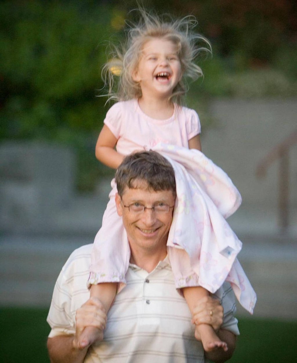 Bill Gates with a young Phoebe Gates – by the time she was born, her dad was already a multibillionaire. Photo: @phoebegates/Instagram