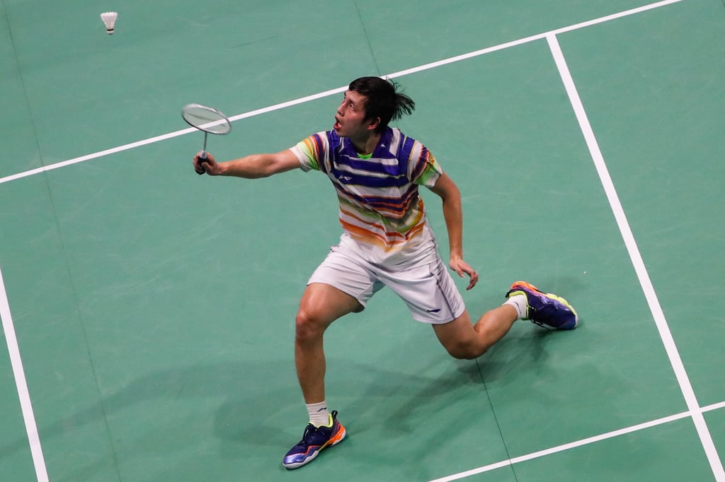 Vincent Wong Wing-ki in action against Kenta Nishimoto at the 2019 Badminton Asia Championships in Wuhan, China. Photo: EPA-EFE Vincent Wong Wing-ki in action against Kenta Nishimoto at the 2019 Badminton Asia Championships in Wuhan, China. Photo: EPA-EFE