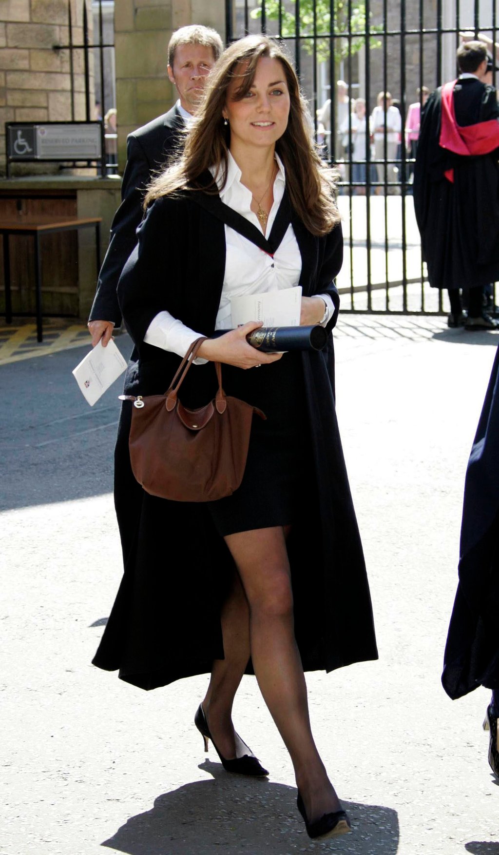 Then the girlfriend of Britain’s Prince William, Kate Middleton leaves after attending their university graduation ceremony at St Andrews University in St Andrews, Scotland, in 2005. Photo: AP