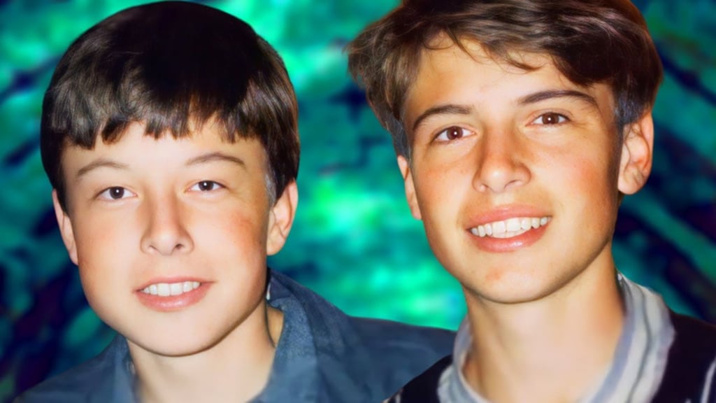 Elon and Kimbal Musk enjoyed a comfortable childhood of wealth and travel. Photo: YouTube